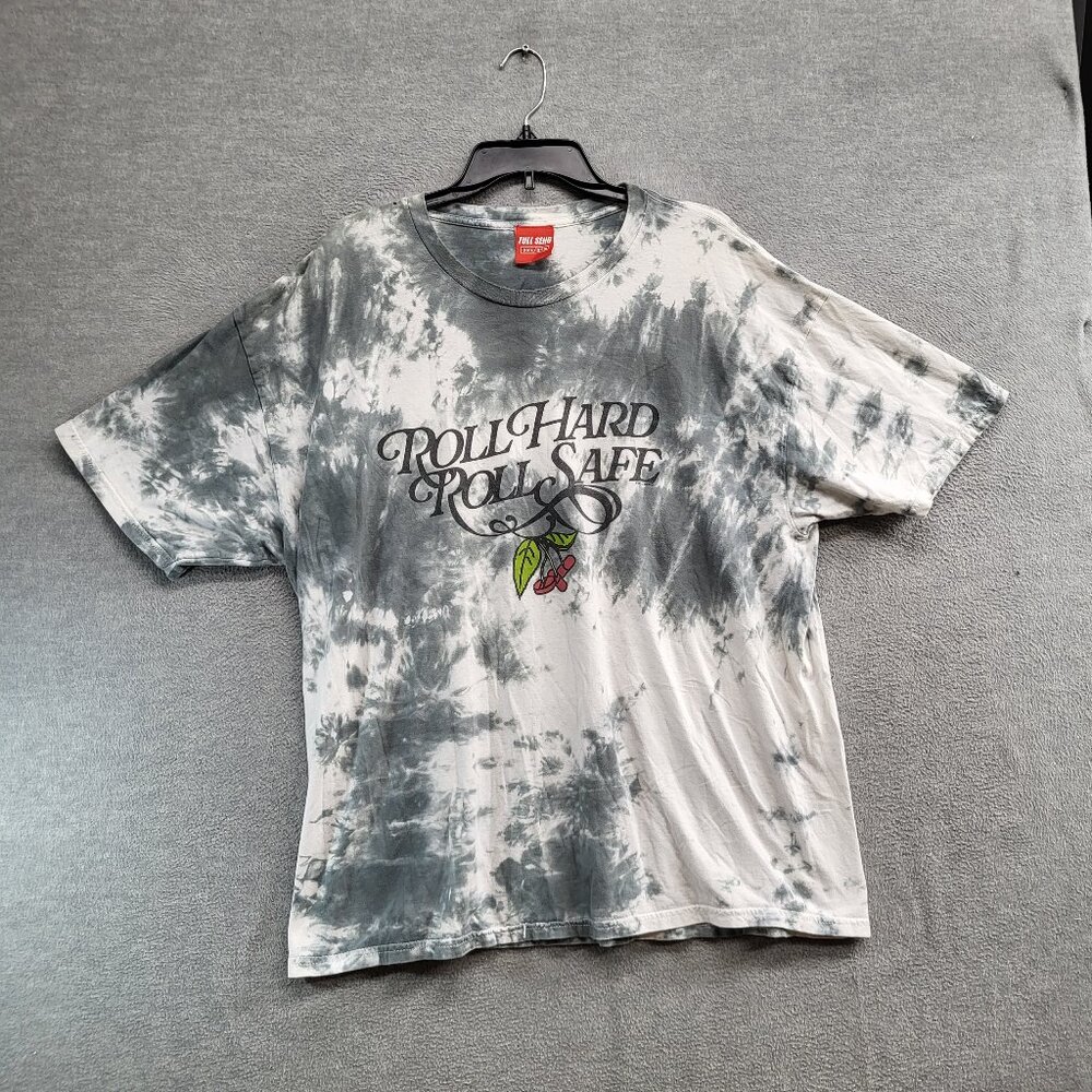 Full Send Men Shirt 2XL Gray Tie Dye Logo Roll Hard Roll Safe Short‎ Sleeve Tee